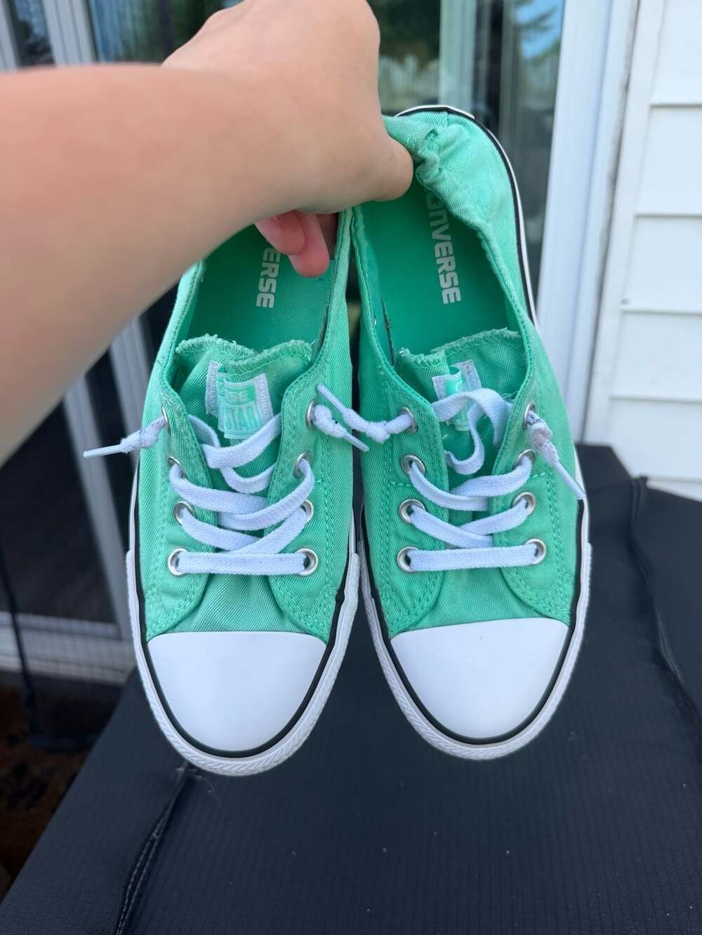 Converse Chuck Taylor All Star Shoreline Womens Slip-On Sneakers Green Glow 5566 - Picture 1 of 8